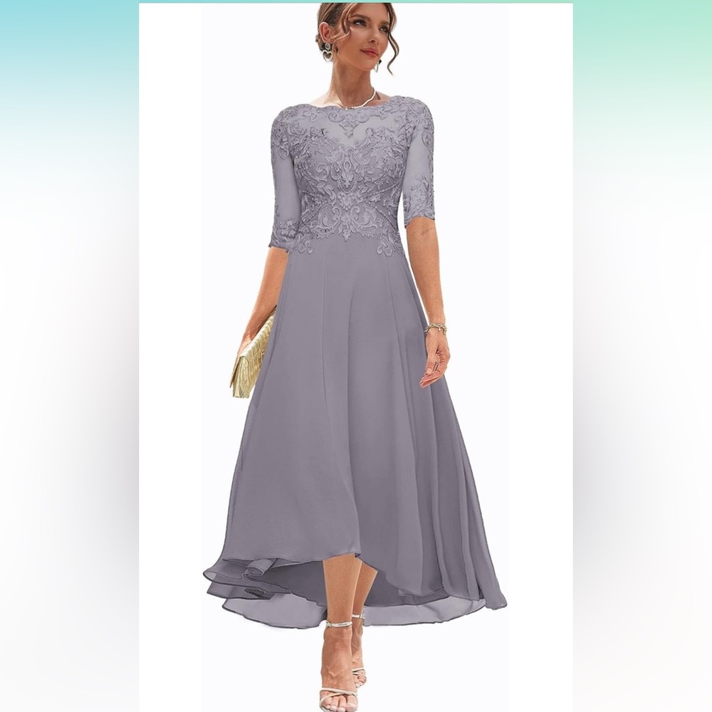 Mother of the Bride dress, high low, Chiffon formal dresses for women